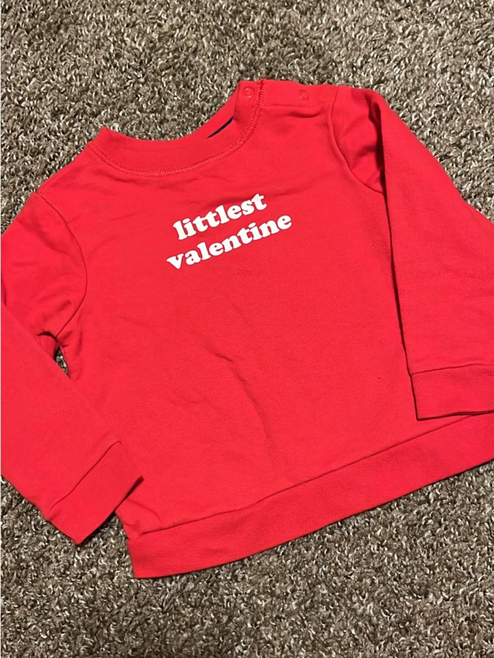 Cat & Jack Red 'Littlest Valentine' Sweatshirt NWOT